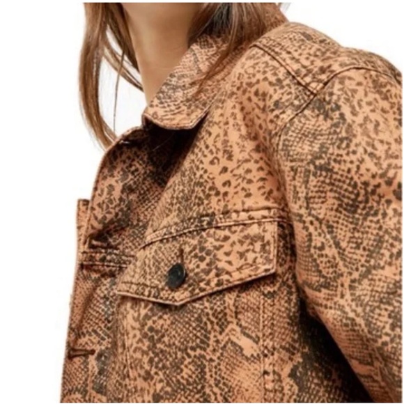 Free People Snake Print Trucker Jacket - Picture 5 of 13